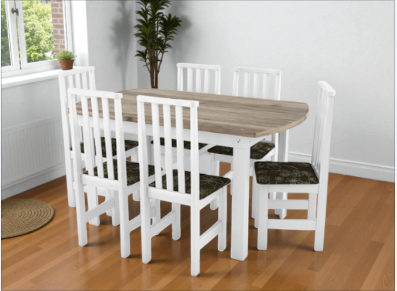 Mesa Meia Lua 152x90 c/pés c/6 cad. ALTA